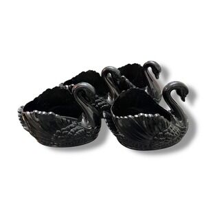 Vintage Regaline Black Swan Planters Set of 4 Made in USA‎ Mid Century Decor
